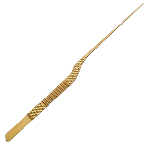 Pince à épiler chirurgicale dorée incurvée pour le nettoyage des oreilles, instrument de précision de 16,5 cm pour l'hygiène et l'entretien des oreilles, à usage médical - Product Image 3