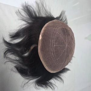 Toupee de Cabello Humano Remy Indio con Encaje Completo para Hombre, Rizado, 100% de Densidad, Corto, TAZ HAIR BANGLADESH - Product Image 1