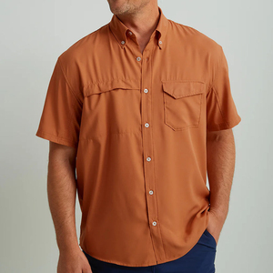 Full Sleeve Button-Up Anti-Wrinkle Stand Collar Casual <b>Polyester</b>/Cotton Blend Custom Logo Dress <b>Shirts</b> for Men Women Spring - Product Image 4