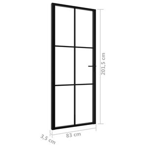 32.7 nera \ "x79.3 \" ESG porta scorrevole interna in alluminio e vetro - Product Image 6