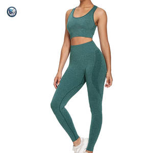Conjunto de yoga, ropa deportiva transpirable, traje de entrenamiento con pantalones de yoga y sujetador deportivo para mujer - Product Image 1