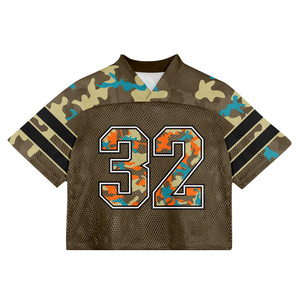 Professional Factory Custom Vintage-Inspired Retro Graphics Football T-shirt Cropped American Football Jersey for <b>Men</b> Women Kids - Product Image 3