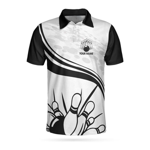 เสื้อโบว์ลิ่งแบบกำหนดเองสำหรับผู้ชาย แขนสั้น พิมพ์ลายแบบ Sublimation ผ้าโพลีเอสเตอร์ เสื้อกีฬา ปกคอพับ แห้งเร็ว ทรงปกติ - Product Image 1