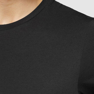 Men's Black Short Sleeve O-Neck T-Shirt And Shorts Set Slim Fit Casual Quick Dry Knitted Solid Color <b>Twinset</b> 100% Cotton - Product Image 5