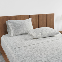 Ensemble de draps de lit 4 pièces en coton 100% Misty Dot, draps rafraîchissants pour lit California King