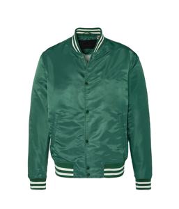 Bomber universitaire pour hommes blouson de baseball bombardier en soie et satin pour lettre avec broderie personnalisée OEM - Product Image 1