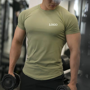 Camiseta Deportiva de Compresión para Hombre, Blanca, Manga Corta, Secado Rápido, Corte Ajustado, Cuello Redondo, Tejido Sólido, Logotipo Frontal - Product Image 4