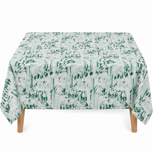 Tissu Popeline Coton Imprimé Floral Blanc et Vert Le Souvenirs, Biologique, Écologique, Absorbant l'Humidité, Respirant, Léger - Product Image 3