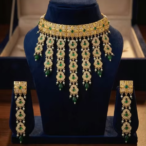 Indan Wholesale 2026 Latest Fashion Traditional Gold Plated <b>Pearl</b> Choker Necklace <b>Set</b> for Women Wedding Engagement Anniversary - Product Image 1