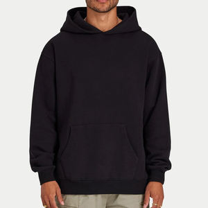 Sweat-shirt à capuche surdimensionné pour homme, couleur unie, en molleton de coton, décontracté, pour l'automne, avec poche avant, coupe classique - Product Image 1