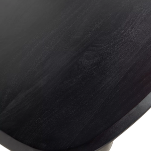 Mesa de Comedor de 8 Plazas, Madera de Mango Sólida, Forma Irregular, Acabado Negro Oscuro, Base de Pedestal, Mesa de Comedor para Hogar, Cocina, Restaurante - Product Image 6