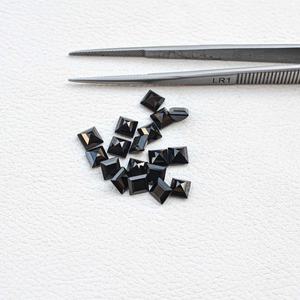 Piedra suelta de corte cuadrado facetado de ónix negro Natural genuino de 4mm para hacer joyas piedras preciosas curativas originales en entrega gratuita - Product Image 3