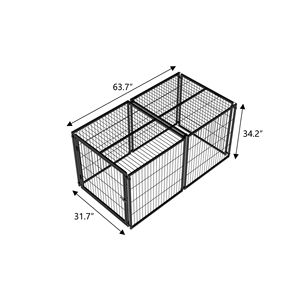 Gabbia per Animali Domestici di Grandi Dimensioni per Interni, Recinto per Cani di Taglia Media 162 cm, Box in Acciaio Nero con Tetto 87 cm x 80 cm x 80 cm - Product Image 5