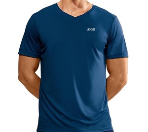 Camiseta Deportiva de Manga Corta con Cuello en V para Hombre, de Secado Rápido, Transpirable, para Entrenamiento Deportivo, con Logotipo Personalizado, Ropa Casual - Product Image 5