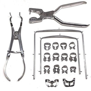 Jamso Industries 18 Pcs Rubber Dam Starter Kit with <b>Frame</b> Punch <b>Clamps</b> Dental Instruments Set - Product Image 6