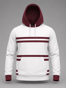 Men's Orange Hooded Fleece Pullover Hoodie Navy Shoulder Panels Regular Fit Casual Knitted 100% Bamboo Fiber <b>Washed</b> Autumn Wear - Product Image 1
