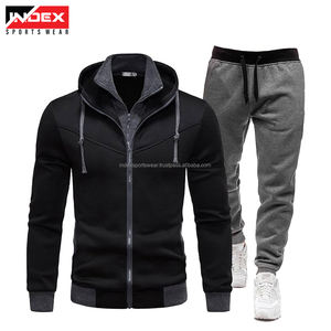 Survêtements de jogging unisexe en coton épais en molleton pour hommes survêtements décontractés avec logo personnalisé avec capuche ensemble sweat à capuche uni et joggers pour hommes - Product Image 2