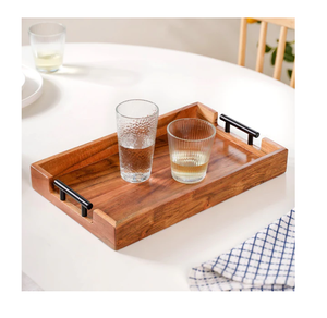 Wood <b>Tray</b> Top Selling Metal Handle Factory Direct Sales <b>Storage</b> <b>Trays</b> Wood Serving <b>Tray</b> Wholesale Price - Product Image 5