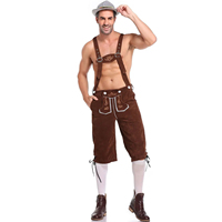 Traje de Oktoberfest Premium Plus Size Transpirable de Una Sola Pieza para Hombre, Trajes de Cuero Lederhosen Bávaros Clásicos, Diseño Rústico