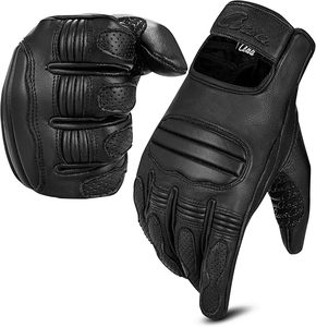 Gants de cyclisme en cuir Clara à doigts entiers, respirants, avec fermeture auto-agrippante, pour hommes, pour la conduite estivale - Product Image 1