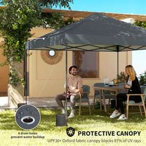"10x10 ft Dark Gray Pop up Canopy Tent Instant Setup Portable with <b>Roller</b> <b>Bag</b>" - Product Image 5