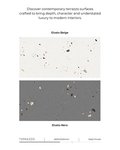 Baldosas de Cerámica Terrazzo Elvato Beige Nero - Acabado Mate Moderno para Pisos - Product Image 3