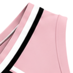 Haut court de cheerleading sans manches pour femme, col en V, rose poudré, blanc, noir, pour performance athlétique, uniforme d'équipe, compétition sportive - Product Image 3