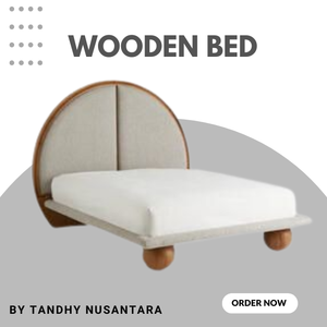 Mobilier de chambre à coucher à la française Lit King Size d'hôtel avec cadre en bois Tissu Maison Lit en bois avec pieds ronds de la plus haute qualité - Product Image 6