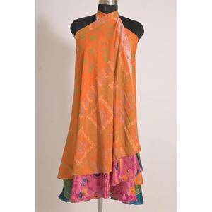 Women's Vintage Floral Printed Handmade Mid-Waist Wrap Silk <b>Skirt</b>, <b>Boho</b> Ethnic Style - Product Image 1