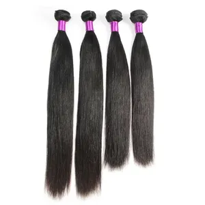 Extensiones de Cabello Humano Remy Indio Liso Rosa, Trama de Cabello Virgen Largo Negro Natural, Doble Trama con Base de Seda - Product Image 3
