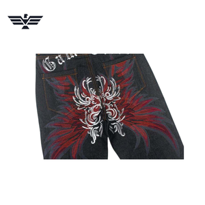 Pantalon cargo en jean délavé déchiré coupe droite ample pour homme, style streetwear, taille mi-haute, décontracté, respirant, 100% Hip Hop - Product Image 5
