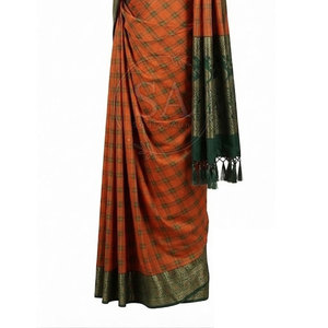 Sari festif pour femme, robe drapée élégante et traditionnelle, vêtement ethnique orné pour cérémonie de mariage, fête et célébration - Product Image 6