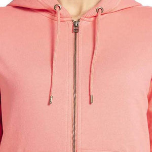 เสื้อฮู้ดซิปผู้หญิงยอดนิยม บริการ OEM ป้องกันขนร่วง ระบายอากาศได้ดี ผ้าฟลีซคอตตอน 100% โลโก้ด้านหน้า สวมใส่สบายในฤดูหนาว - Product Image 4