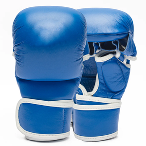 ถุงมือฝึกซ้อม MMA แบบขายส่ง ถุงมือมวยไทยสำหรับต่อยกระสอบทราย แบบครึ่งนิ้ว ทำจาก PU พร้อมสายรัดข้อมือปรับได้ สำหรับคิกบ็อกซิ่ง - Product Image 1