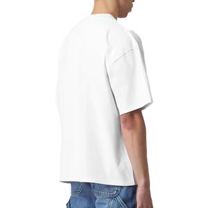 T-shirts pour hommes en coton 300 GSM, manches courtes, coupe ample, t-shirt uni pour hommes, t-shirt lourd, logo personnalisé, t-shirt pour hommes - Product Image 4