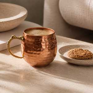 Tasse en céramique vintage turquoise, finition rustique, résistante à la chaleur, avec anse, pour la maison - Product Image 4