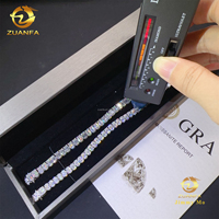 Nouveautés Mode Luxe S925 Sterling Silver Iced Out Hip Hop Bijoux Moissanite Emeraude Ovale Shaep Cluster Tennis Bracelet