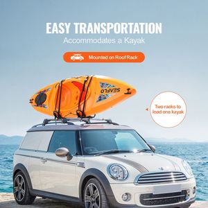 1 Paio di Supporti a J per Kayak da Tetto, Portaoggetti Morbido per Auto, per Tavole da Surf, Canoe, SUP, Sci Nautico - Product Image 2