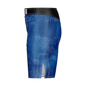 Shorts MMA pour homme à imprimé numérique bleu, tissu extensible 4 directions, haute qualité, shorts de combat personnalisés pour arts martiaux - Product Image 4