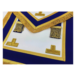 Conjunto de Mandil de Oficial Provincial Masónico Hecho a Mano, Collar Masónico Ceremonial, Guantes de Algodón Blancos para Regalia Masónica - Product Image 3