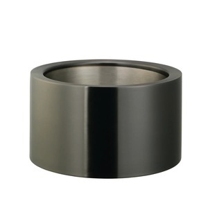 Seau à glace rond moderne en acier inoxydable, bac à bar en métal noir - Product Image 1