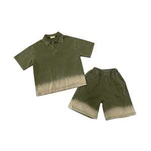 STITCHMODE Ensemble Polo et Short Vintage Homme Personnalisé avec Logo, Coton Streetwear Oversize Dégradé Deux Pièces Décontracté Hiver Velours - Product Image 3