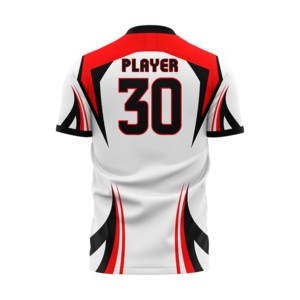 Soccer F.C. Camiseta de Fútbol Sublimada Unisex Blanca, Roja y Negra con Cuello en V, Manga Corta, Absorbe la Humedad, Corte Regular, para Adultos, Todas las Temporadas - Product Image 4