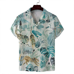 New Arrival Vintage Shirts for Men Casual Button <b>Bowling</b> Short Sleeve Hawaiian Spandex/Polyester Summer Breathable Quick Dry - Product Image 5