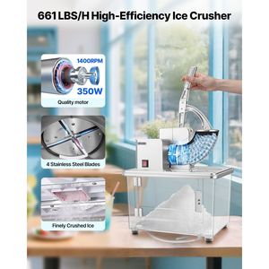Attrezzatura commerciale da cucina 661 libbre/H elettrica fabbricatrice di ghiaccio con rasatura d'argento e macchina per il cono di neve - Product Image 2
