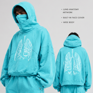 เสื้อฮู้ดดี้โอเวอร์ไซส์แบบสวมหัวสำหรับฤดูหนาว OEM/ODM  สำหรับทุกเพศ  พร้อมหมวกคลุมหน้าในตัว  ผ้าโพลีเอสเตอร์/คอตตอน  โลโก้แบบดิจิตอลสั่งทำได้  น้ำหนัก 350 กรัม - Product Image 4