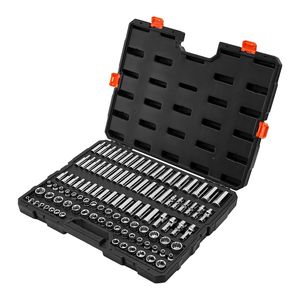 Set di Attrezzi Meccanici da 104 Pezzi con Attacco da 3/8 di Pollice, Set di Bussole Profonde e Standard Metriche da 6-24 mm, Inclusa Busola da 22mm - Product Image 1