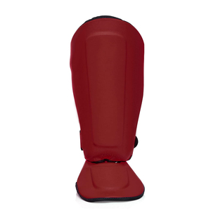 Protège-tibias en néoprène rouge avec fermeture auto-agrippante pour la protection sportive des adultes - Product Image 4