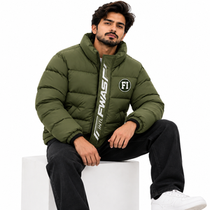 Veste matelassée épaisse pour homme, col montant, coupe-vent, fermeture éclair intégrale, isolée, avec logo personnalisé, vêtements d'hiver USA - Product Image 4
