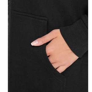 Sweat-shirt à capuche zippé long pour femme, décontracté, surdimensionné, en polaire, avec poches, hiver, vente en gros, OEM personnalisé - Product Image 2